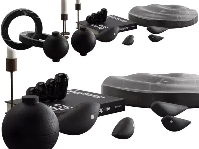 078 Living decor set DARK BIRDS 00 3D model