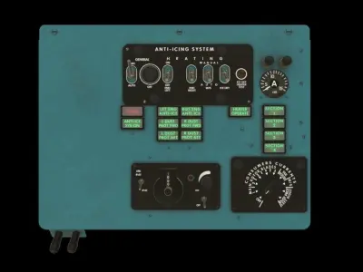 Mi-8MT Mi-17MT Left Overhead Panels Board English Low-poly 3D model