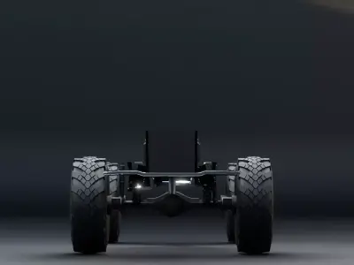 Rigged 4x4 Off Road Truck Chassis Frame Vehicle Platform Low-poly 3D model