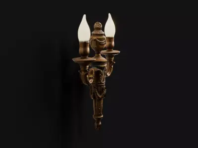 Ornate Vintage Wall Sconce Free low-poly 3D model