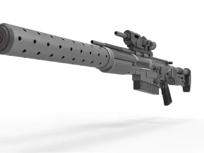 Sniper Blaster rifle A300 from the movie Rogue One 2016 3D model