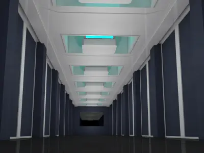 Hallway Free low-poly 3D model