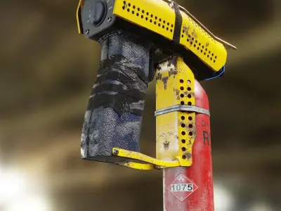 DIY Small Flamethrower Low-poly 3D model