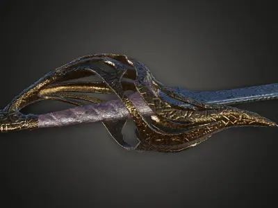 Falchion sword Free low-poly 3D model