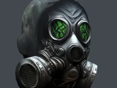 Gas mask helmet 3d model military combat Low-poly  Low-poly 3D model 8