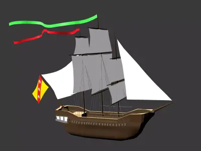 Sailing Ship Low-poly 3D model