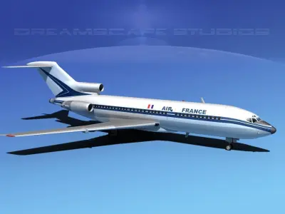Boeing 727-100 Air France 3D model