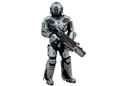 CYBORG SOLDIER RX-200 Rigged for Unreal Engine - Unity - MIXAMO 3D model