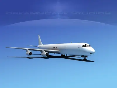 Douglas DC-8-63F Unmarked 2 3D model