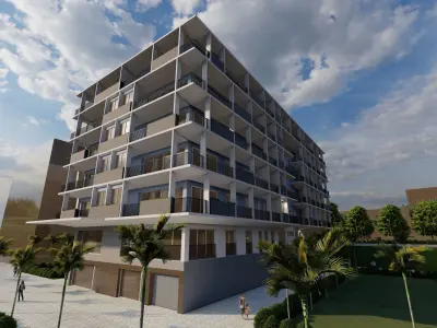 8-Storey Modern Commercial Building SKP Only Version 3D model