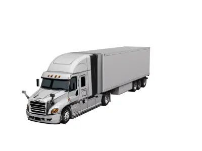 Heavy Haul Truck Low Poly Heavy Duty Transport Truck Low-poly 3D model