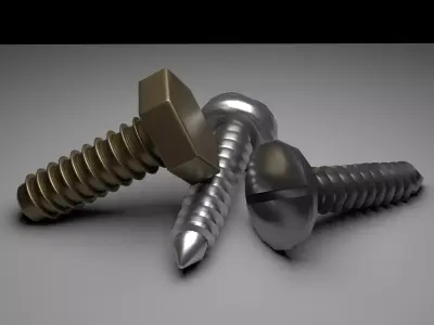 3 Different Types of Screws for Free Free 3D model