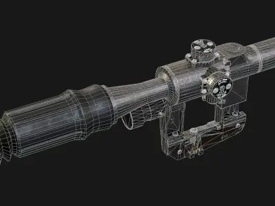 Optical Sniper Sight PSO-1 Low-poly 3D model