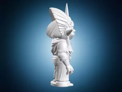 Tribal Yoda Character with Spear Miniature 3D print model