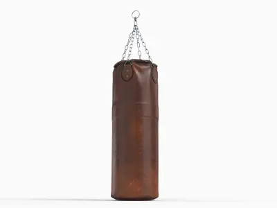 Realistic Punching Bag Brown 3D model
