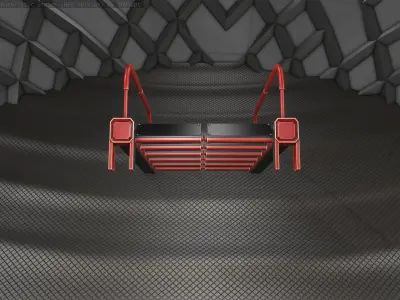 Sci-Fi Stairs - 18 - Red Version Low-poly 3D model