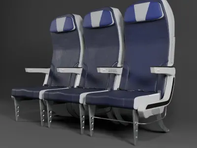 Airplane Seat Low-poly 3D model