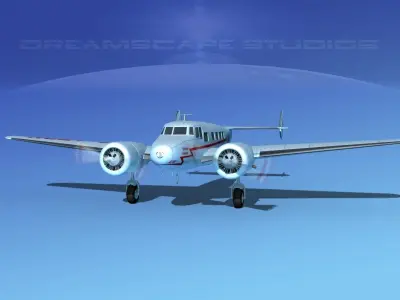 Lockheed L10 Electra Qantas 3D model