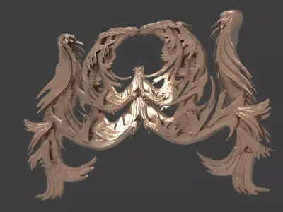 Ocean Dragon archway walls 3D model