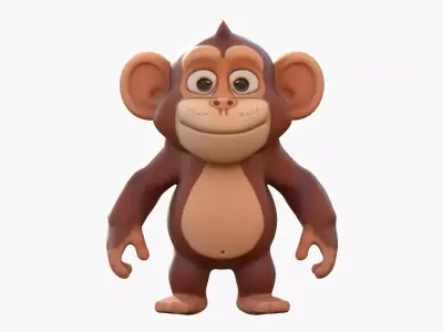 Cartoon Ape Monkey  Low-poly 3D model