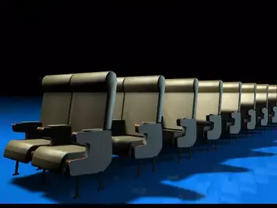 Plane train seats 2 3D model