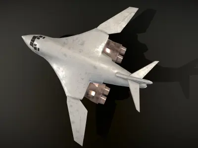 Cartoon Tupolev Tu-160 Low-poly 3D model