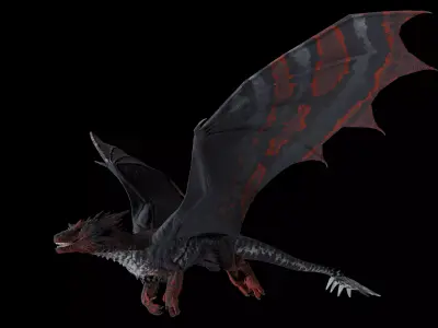 Dragon rigged and game ready Low-poly 3D model