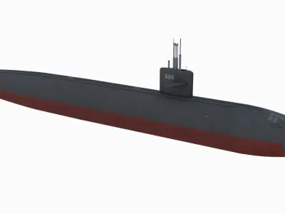 Los Angeles Class Submarine 3D model