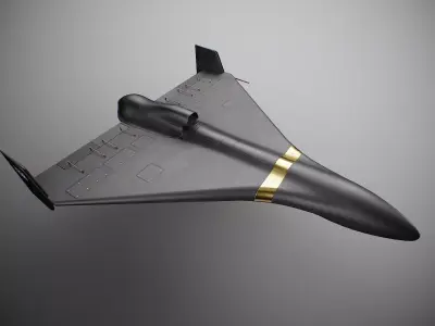 Iranian military Kamikaze drone Shahed-238 with jet engine  Low-poly 3D model