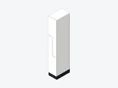 Locker - Laminate - Integral - Step - Long Neck Low-poly 3D model