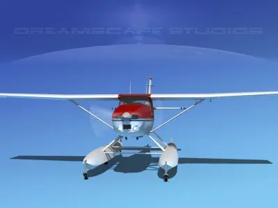 Cessna 182 Skylane Seaplane V06 3D model