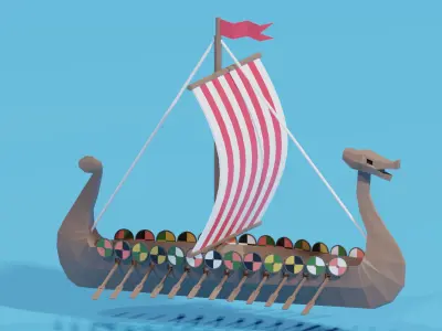 Viking Longship 3D model