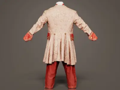 Leaf Decorated Historic Costume Low-poly 3D model