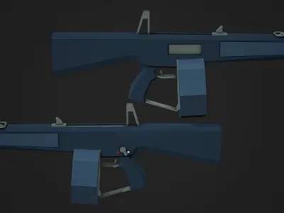 Stylized AA-12 Shotgun Low Poly Mobile Ready Low-poly 3D model