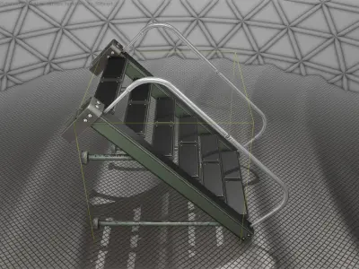 Sci-Fi Stairs - 17 - Green Version Low-poly 3D model