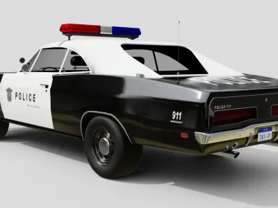 Classic Police Car - Realistic and Game Ready Low-poly 3D model
