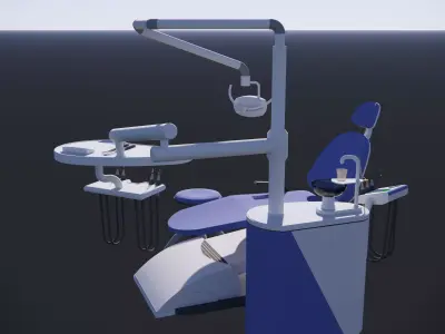 3D Model Dental Chair Equipment Set Low-poly 3D model