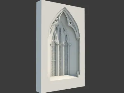 Medieval Gothic Window 03 3D model