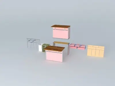 Kitchen Island Free 3D model purchase
