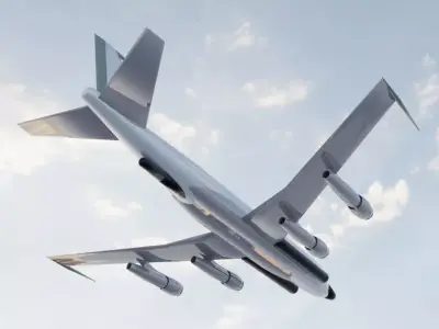 RC-135D Style Military Jet - Custom 1950s Transport Low-poly 3D model