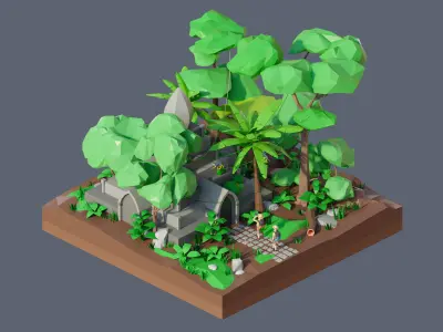 land 1A Low-poly 3D model