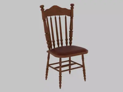 1980 Vintage Dining Room Table and Chair Set 3D model