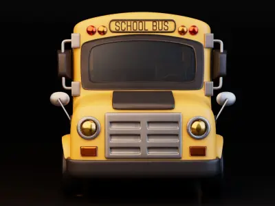 Low Poly School Bus Low-poly 3D model purchase