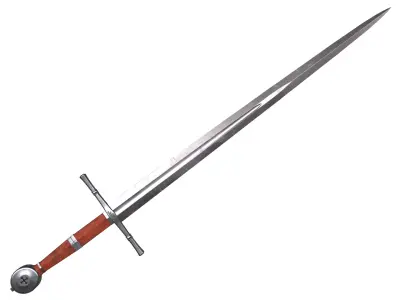 Medieval sword Low-poly 3D model 23