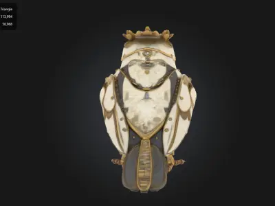 Steampunk Mechanical Owl 3D model