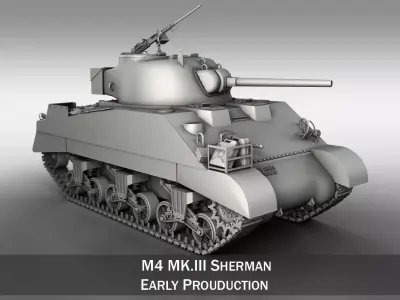 M4 Sherman MK III British army 3D model