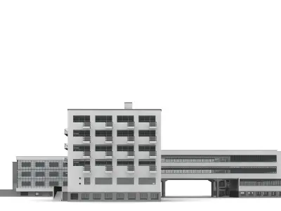 Bauhaus floor plan of house 3D model