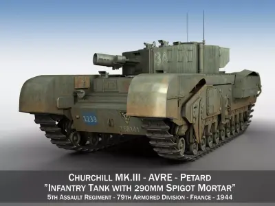 Churchill MK III AVRE 3D model