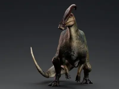 Dinosaur Parasaurolophus  - Unreal Engine - Unity Low-poly 3D model