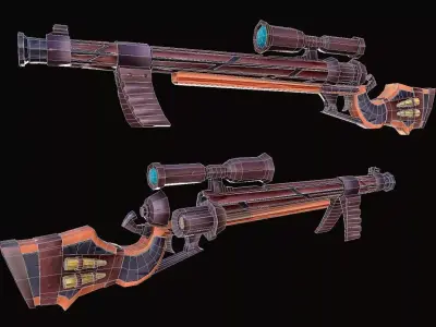 Sniper Rifle Stylized Low-poly 3D model